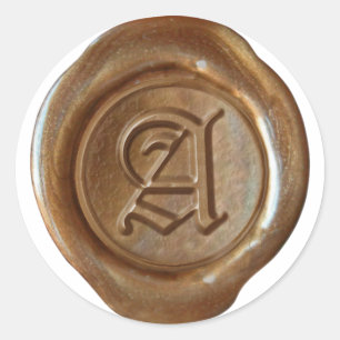 Wax Seal Monogram - Copper - Old English A -