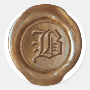 Wax Seal Monogram - Copper - Old English B -