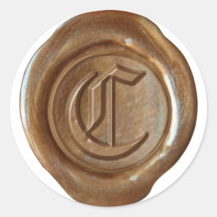 Wax Seal Monogram - Copper - Old English C -