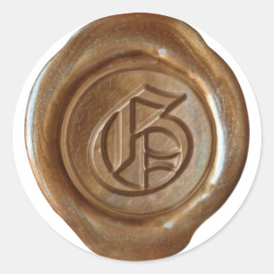 Wax Seal Monogram - Copper - Old English G -