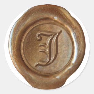 Wax Seal Monogram - Copper - Old English J -