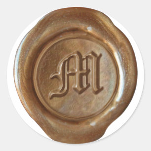 Wax Seal Monogram - Copper - Old English M -