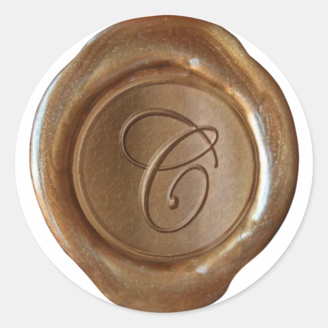 Wax Seal Monogram - Copper - Script C - (Front)