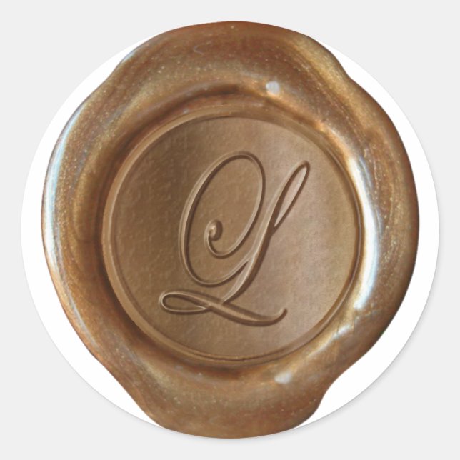 Wax Seal Monogram - Copper - Script L - (Front)