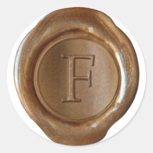 Wax Seal Monogram - Copper - Serif F -