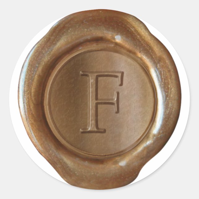 Wax Seal Monogram - Copper - Serif F - (Front)