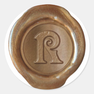 Wax Seal Monogram - Copper - Victorian R -