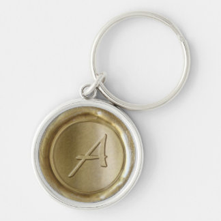 Wax Seal Monogram - Gold - Artistic A - Keychain
