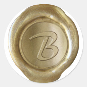 Wax Seal Monogram - Gold - Artistic B -