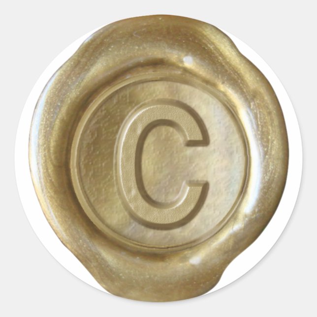 Wax Seal Monogram - Gold - Bold C - (Front)