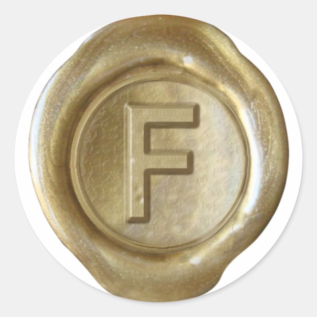 Wax Seal Monogram - Gold - Bold F - (Front)