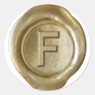 Wax Seal Monogram - Gold - Bold F -