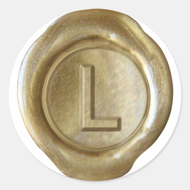 Wax Seal Monogram - Gold - Bold L - (Front)