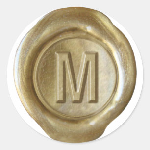 Wax Seal Monogram - Gold - Bold M -