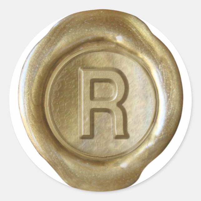 Wax Seal Monogram - Gold - Bold R - (Front)