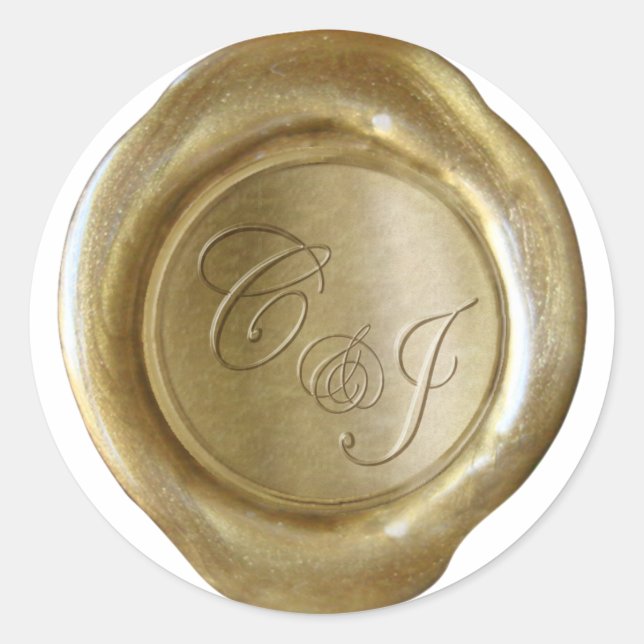 Wax Seal Monogram - Gold - C&J - Carrie Custom (Front)