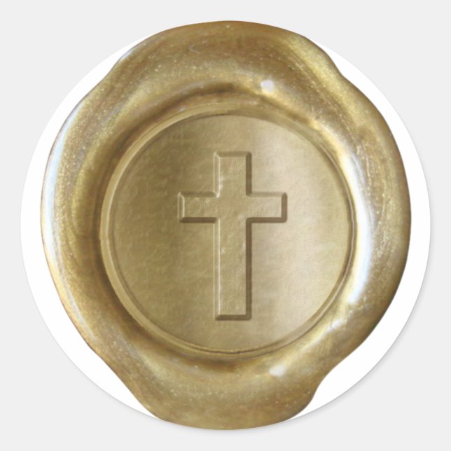 Wax Seal Monogram - Gold - Cross - (Front)