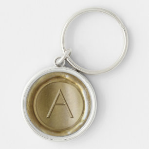 Wax Seal Monogram - Gold - ModernSlim A - Keychain