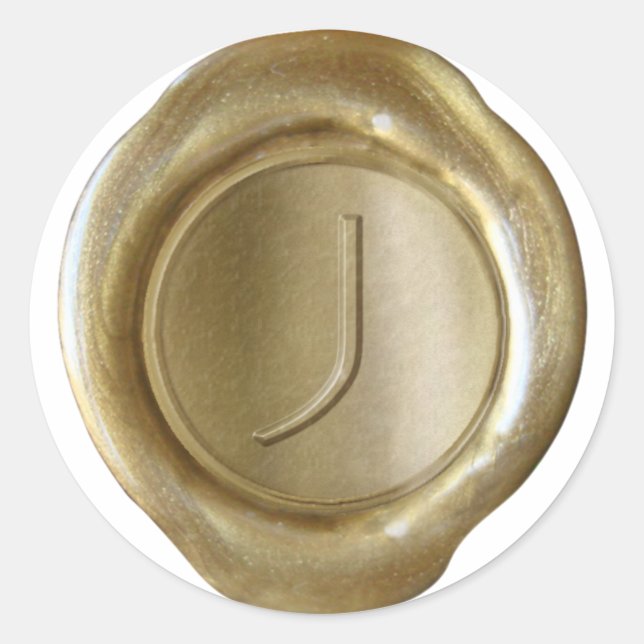 Wax Seal Monogram - Gold - ModernSlim J - (Front)