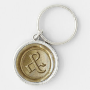 Wax Seal Monogram - Gold - Old English Ampersand - Keychain