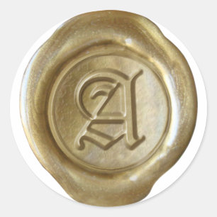 Wax Seal Monogram - Gold - Old English - Letter A