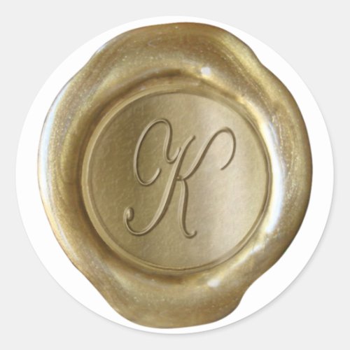 Wax Seal Monogram _ Gold _ Script K _