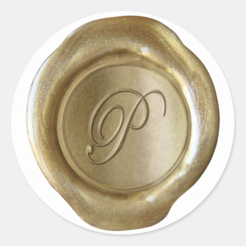 Wax Seal Monogram _ Gold _ Script P _