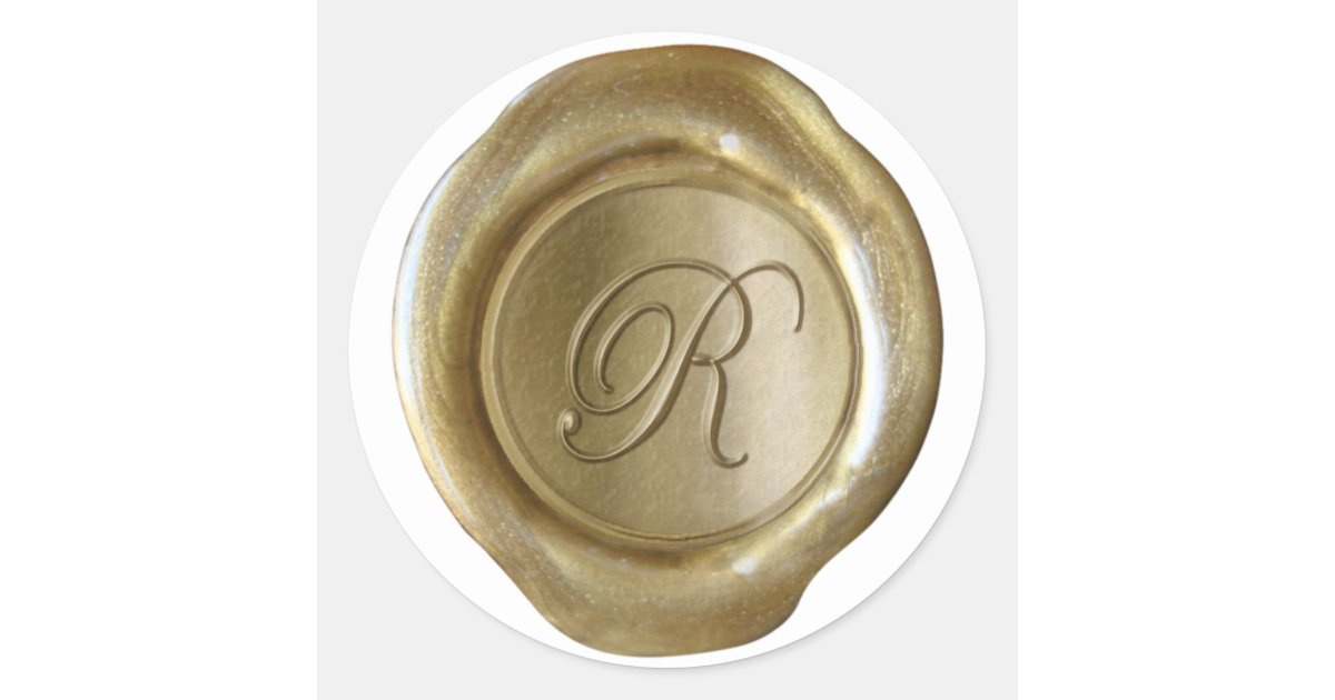 Monogram Gold Wax Seal for Wedding Stickers