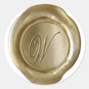 Wax Seal Monogram - Gold - Script W -