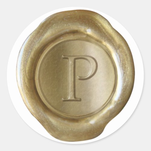 Wax Seal Monogram _ Gold _ Serif P _