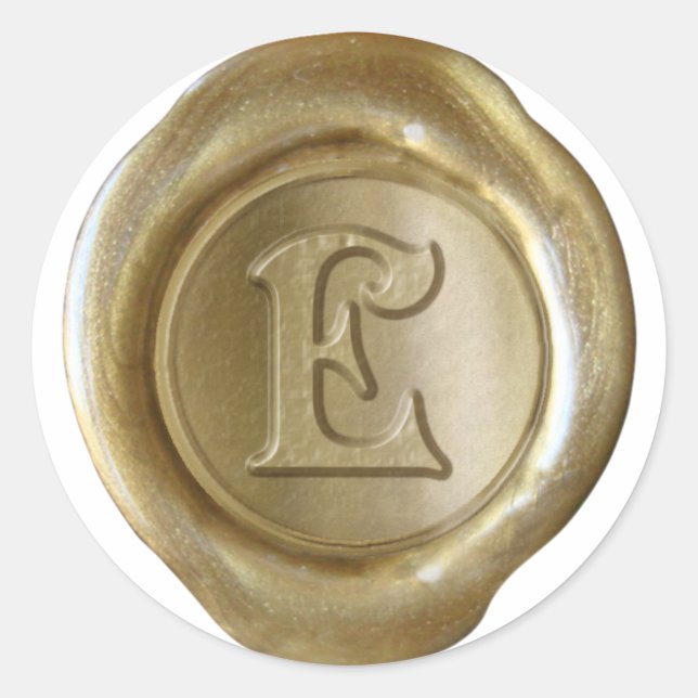 Wax Seal Monogram - Gold - Victorian E - (Front)