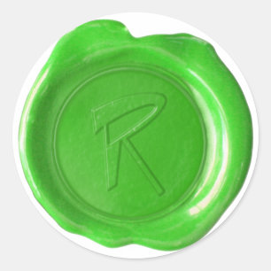 Wax Seal Monogram - Green - R -