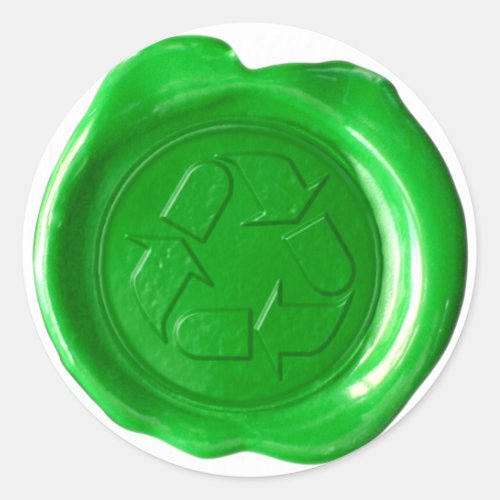Wax Seal Monogram _ Green _ Recycle Symbol _