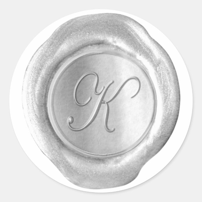 Wax Seal Monogram - Juah Silver - K - (Front)