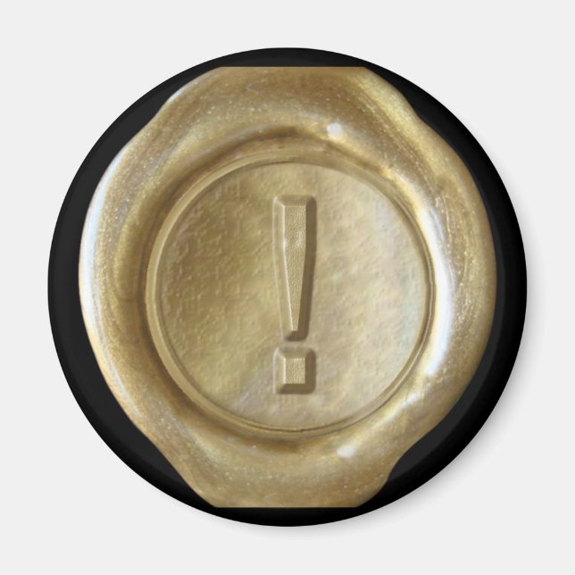 Wax Seal Monogram Magnet - Gold - Bold Style - (Front)