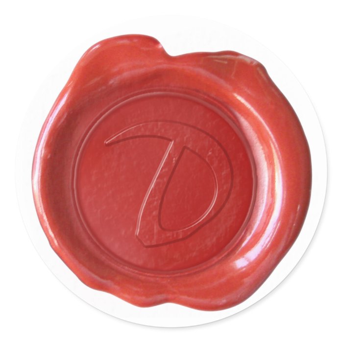 Wax Seal Monogram   Red   Artistic D   Stickers