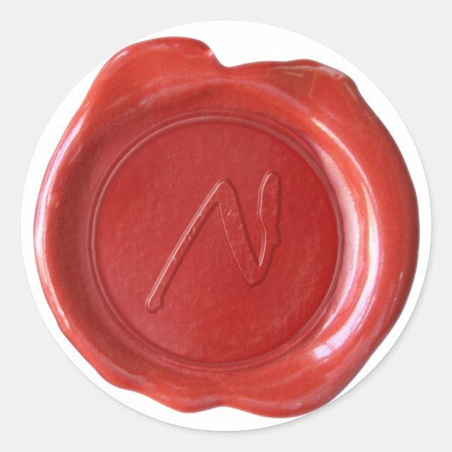 Wax Seal Monogram - Red - Artistic N - (Front)