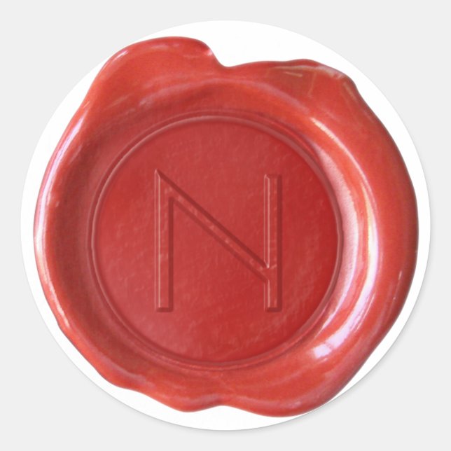 Wax Seal Monogram - Red - ModernSlim N - (Front)