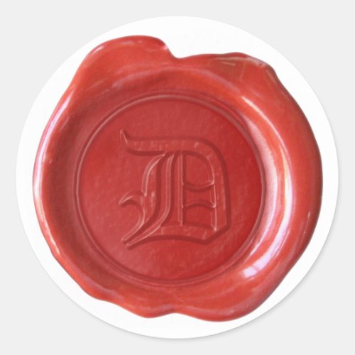 Wax Seal Monogram _ Red _ Old English _ Letter D