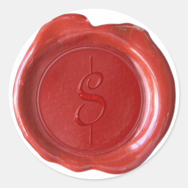 Wax Seal Monogram - Red - Script $ - (Front)