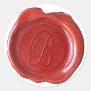 Wax Seal Monogram - Red - Script B-