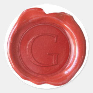 Wax Seal Monogram - Red - Serif G -