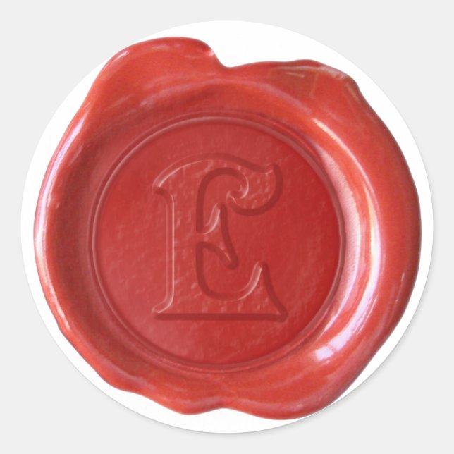 Wax Seal Monogram - Red - Victorian E - (Front)