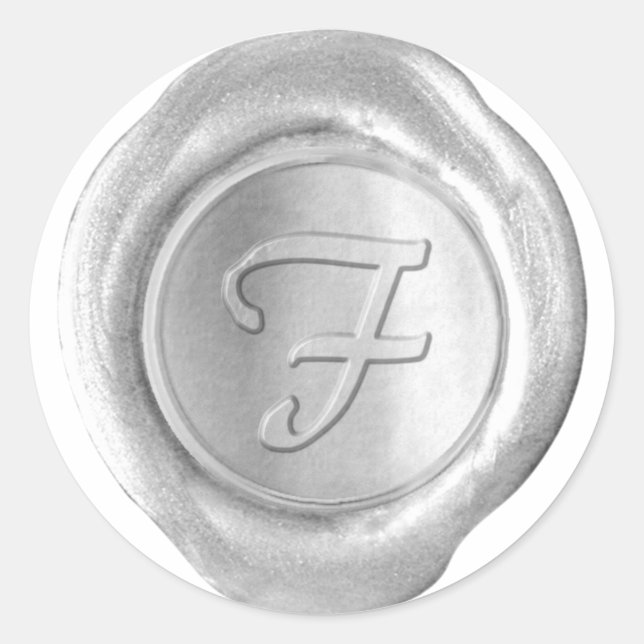 Wax Seal Monogram - Silver - Artistic Style F - (Front)