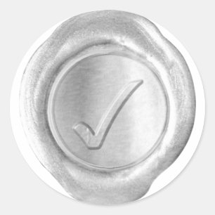 Wax Seal Monogram - Silver - Custom Check Mark -