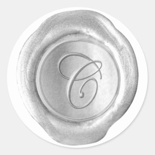 Wax Seal Monogram _ Silver _ Script C _