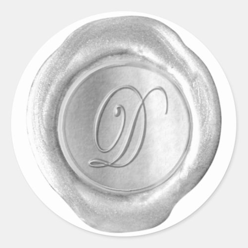 Wax Seal Monogram _ Silver _ Script D _