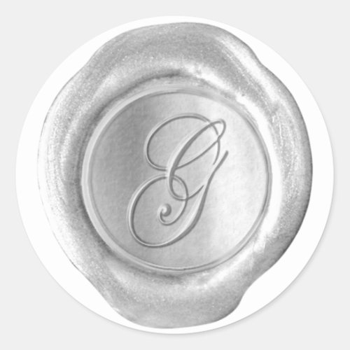 Wax Seal Monogram _ Silver _ Script G _