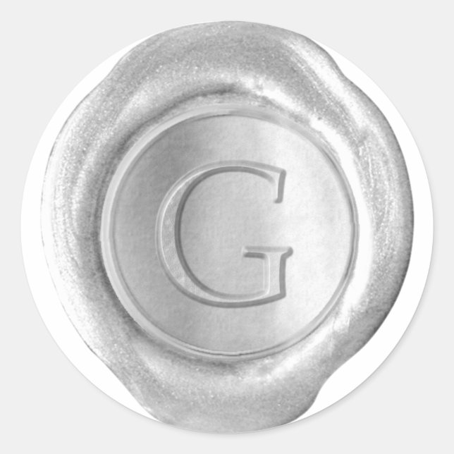 Wax Seal Monogram - Silver - Serif G - (Front)