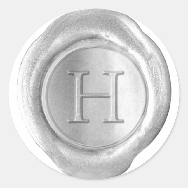 Wax Seal Monogram - Silver - Serif H - (Front)